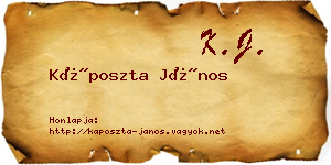 Káposzta János névjegykártya